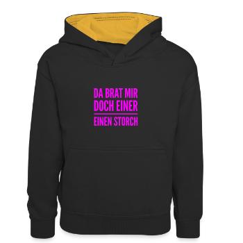 Je suis surpris - Sweat à capuche contrasté Enfant - noir/or - Devant