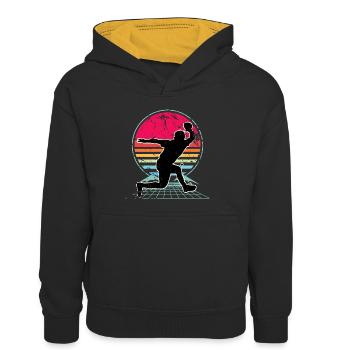 Tischtennis - Kinder Kontrast-Hoodie - Schwarz/Gold - Vorne