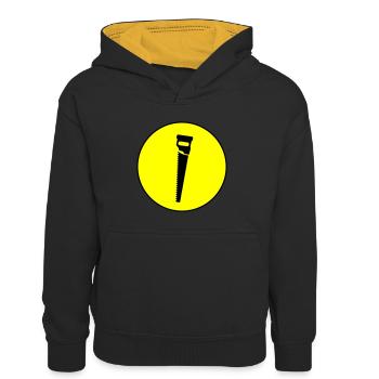 Icône de scie - Sweat à capuche contrasté Enfant - noir/or - Devant