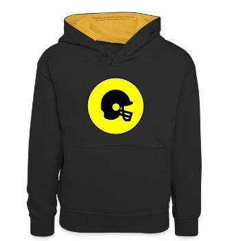 Icône Casque de football - Sweat à capuche contrasté Enfant - noir/or - Devant