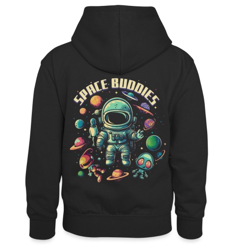 Space Buddies - Planeten, Astronaut und Aliens - Kinder Kontrast-Hoodie