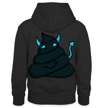 Teufel-Haufen-blau - Kinder Kontrast-Hoodie - Schwarz/Gold - Hinten