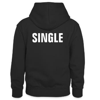 I am single - Kids’ Contrast Hoodie - black/gold - Back