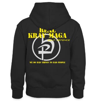 bad things Krav Maga - Kinder Kontrast-Hoodie - Schwarz/Gold - Hinten
