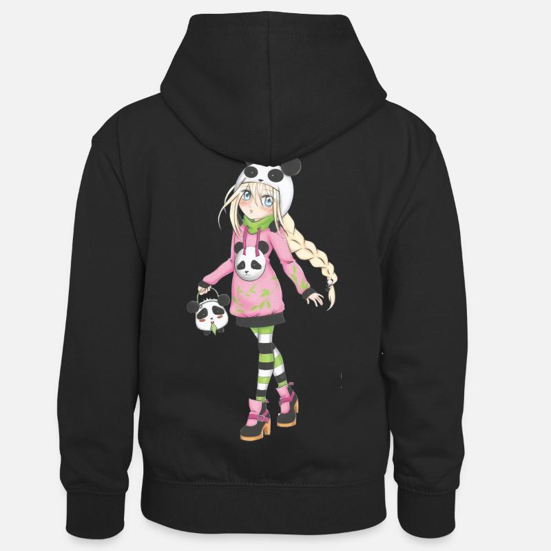 Mangas - Sweat à capuche contrasté Enfant - noir/or