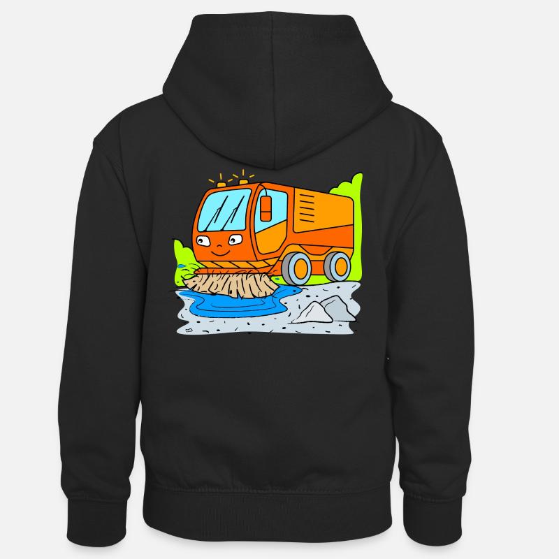 Balayeuse enfants - Sweat à capuche contrasté Enfant - noir/or