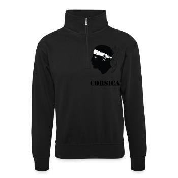 Corsica ! - Sweat col montant zippé unisexe - noir - Devant