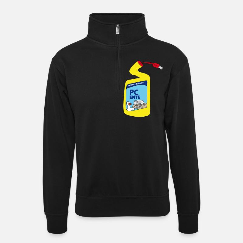 PC Canard - Sweat col montant zippé unisexe - noir