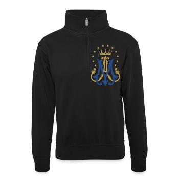 Auspice Maria - Sweat col montant zippé unisexe - noir - Devant