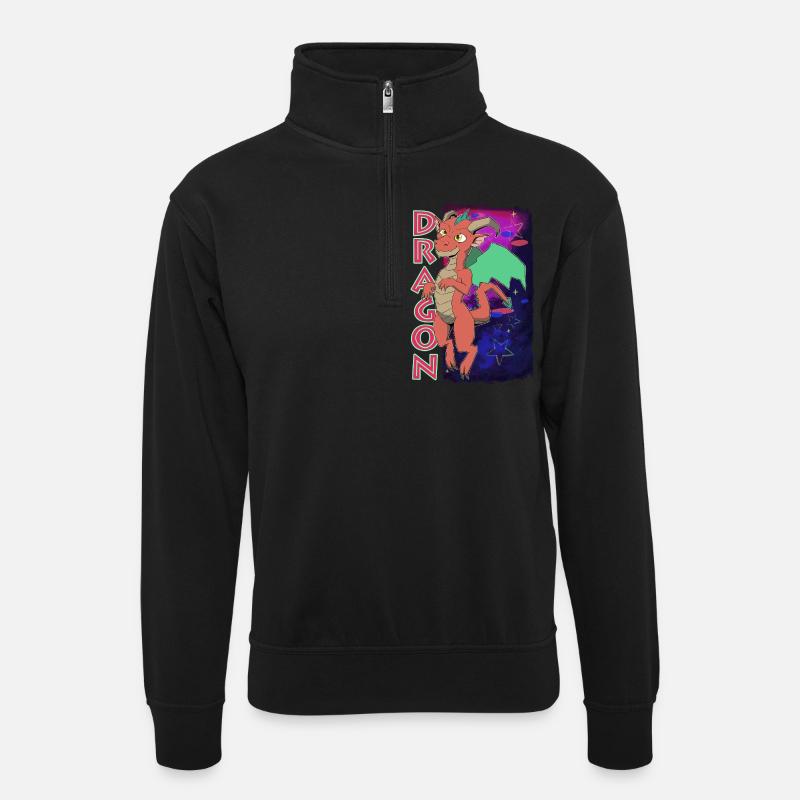 Dragon mignon - Sweat col montant zippé unisexe - noir