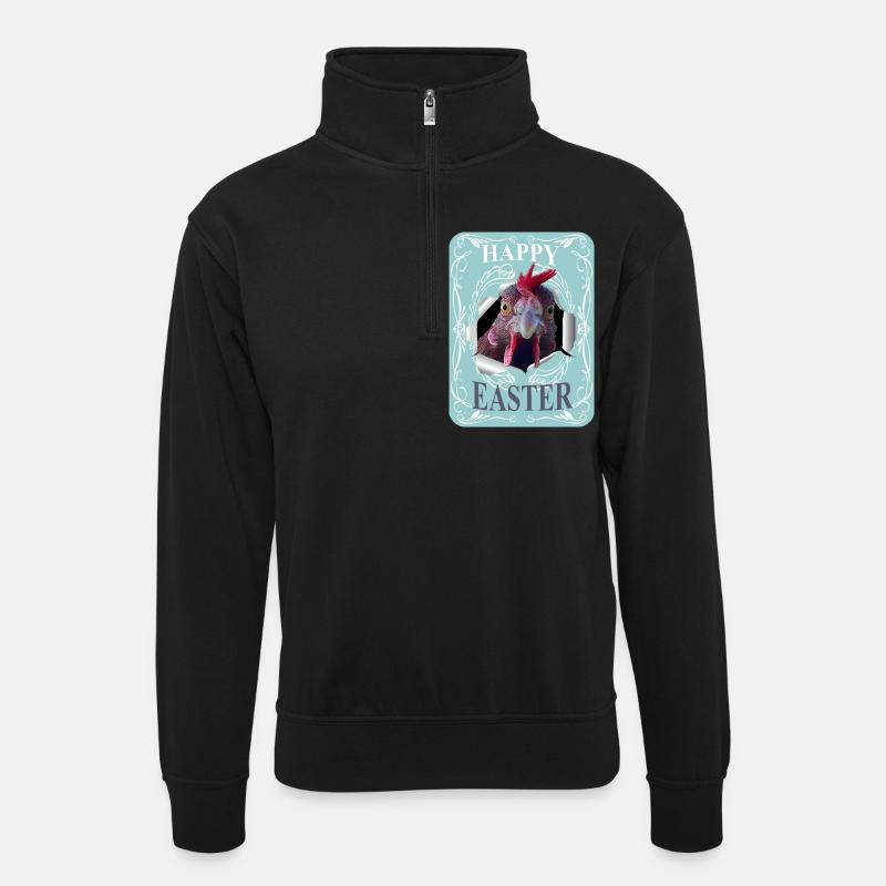 Joyeuses Pâques - Sweat col montant zippé unisexe - noir