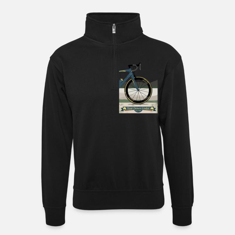 Tour Down Under vélo - Sweat col montant zippé unisexe - noir