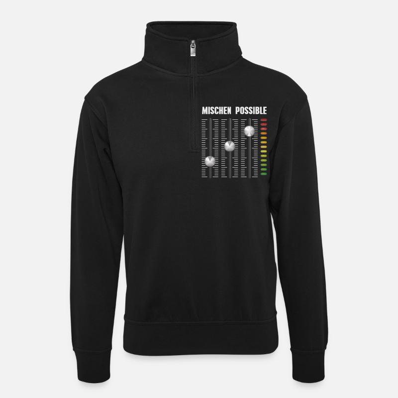 Mischen Possible - Unisex Pullover mit Zip-Kragen - Schwarz