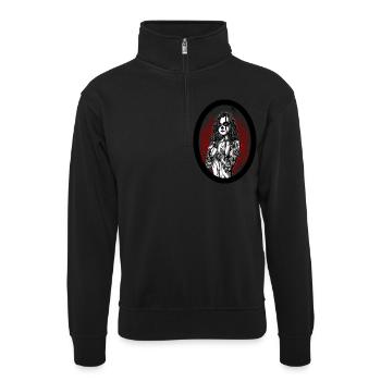 Frauen mit Tätowierung - Unisex Pullover mit Zip-Kragen - Schwarz - Vorne