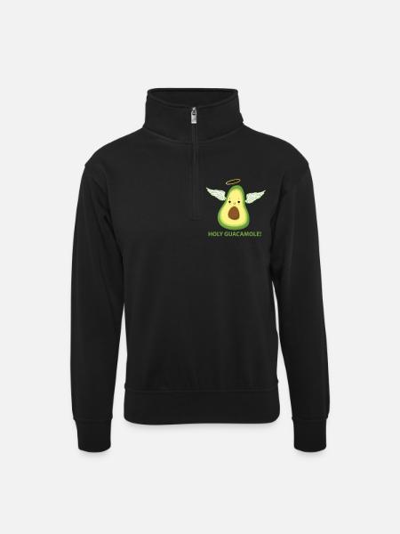 Holy Guacamole - Unisex sweater with zip collar - black