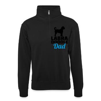 Labradoodle - Unisex Pullover mit Zip-Kragen - Schwarz - Vorne
