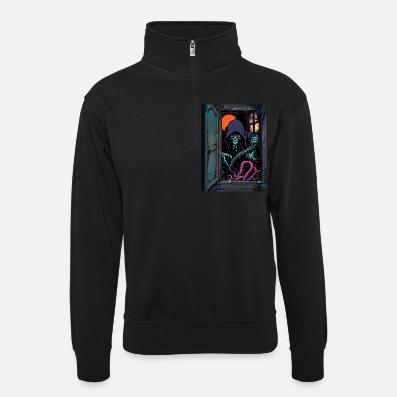 Vous l’avez invité à entrer - Sweat col montant zippé unisexe - noir