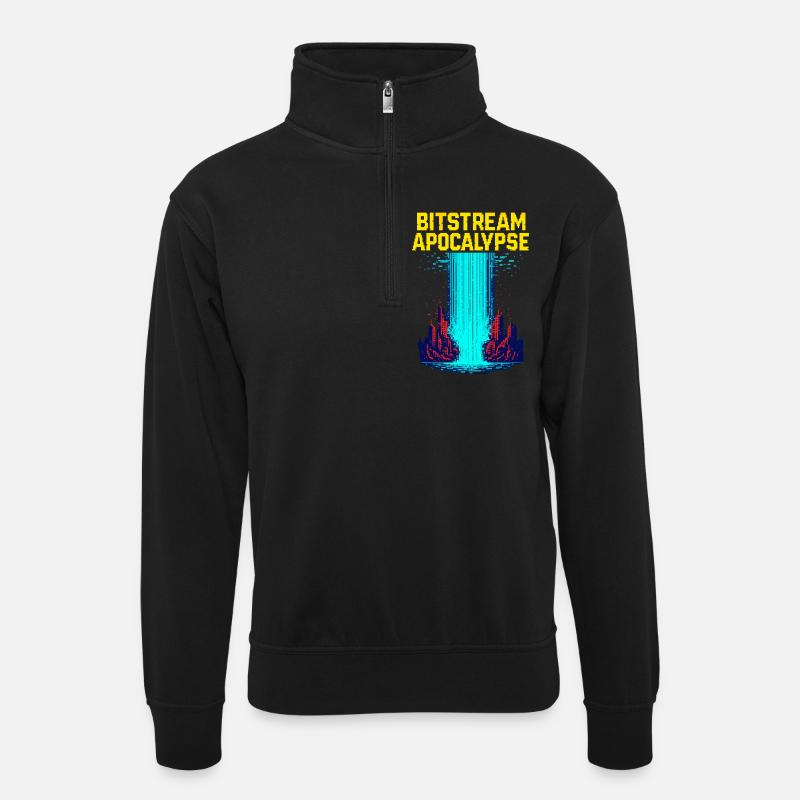 Bitstream Apokalypse - Unisex Pullover mit Zip-Kragen - Schwarz