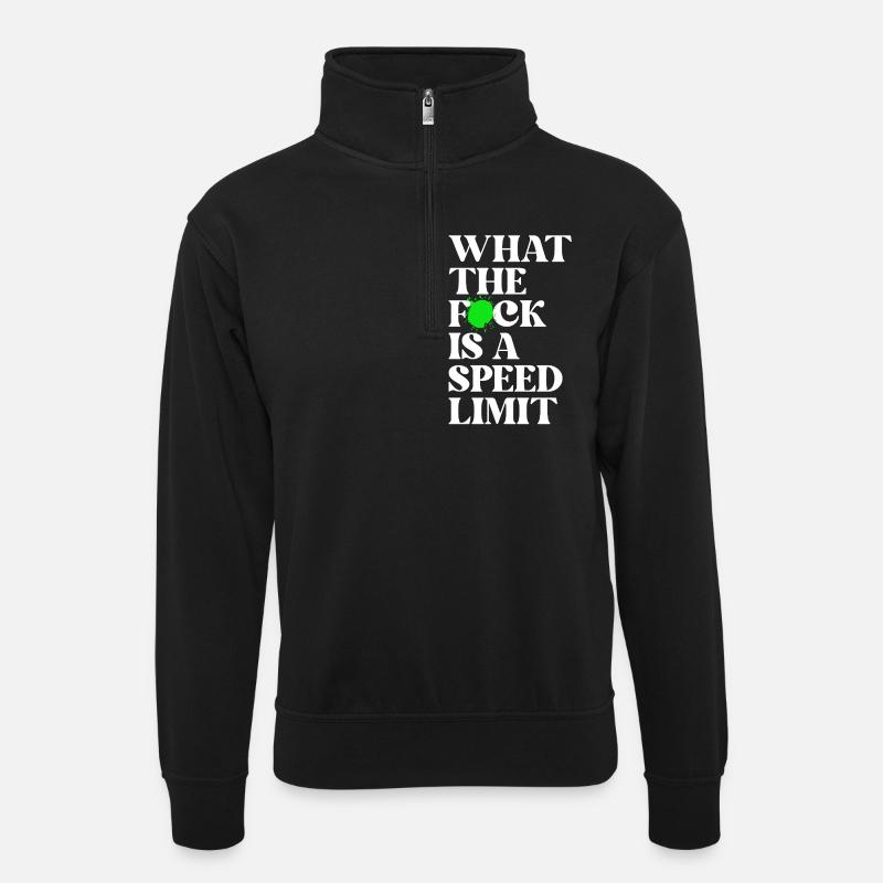 Auto - Unisex Pullover mit Zip-Kragen - Schwarz