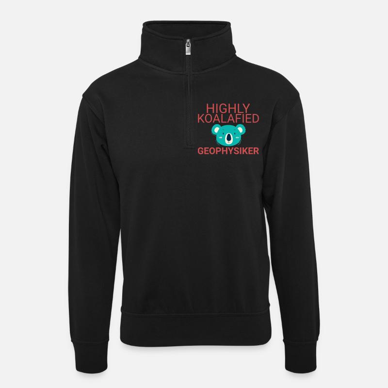 Geophysiker Koalafied Geophysik - Unisex Pullover mit Zip-Kragen - Schwarz