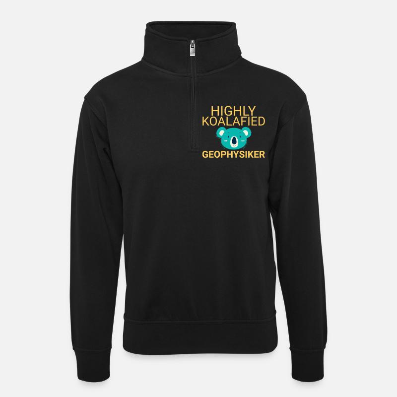 Geophysiker Koalafied Geophysik - Unisex Pullover mit Zip-Kragen - Schwarz