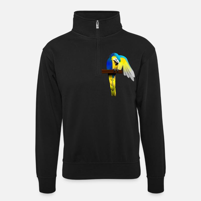 Perroquet - Sweat col montant zippé unisexe - noir