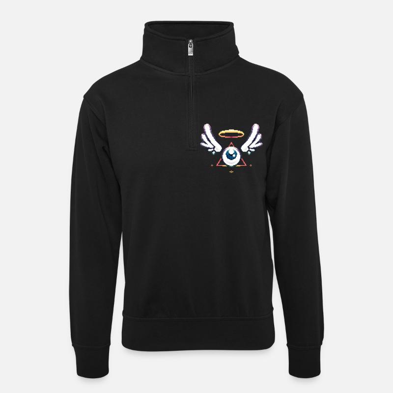 eyeball - Sweat col montant zippé unisexe - noir