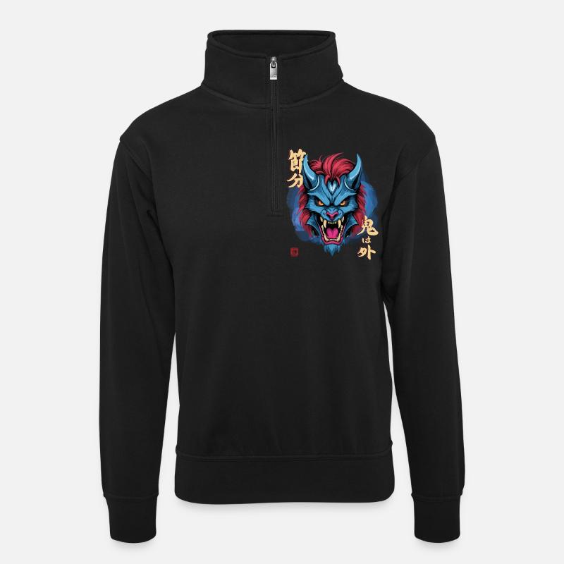 Yeti Blue Oni - Unisex sweater with zip collar - black