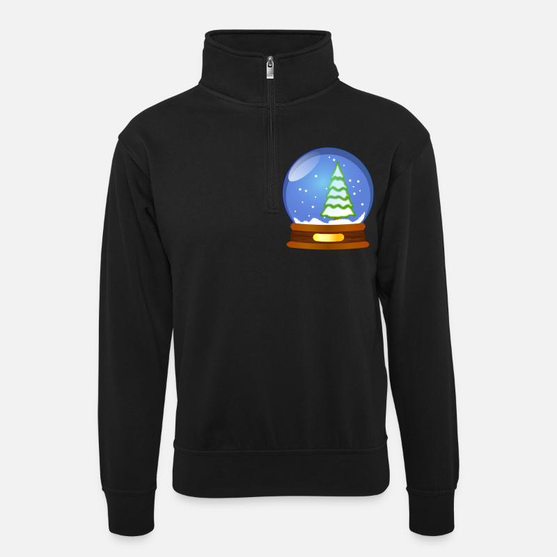 christma s1170 - Unisex Pullover mit Zip-Kragen - Schwarz