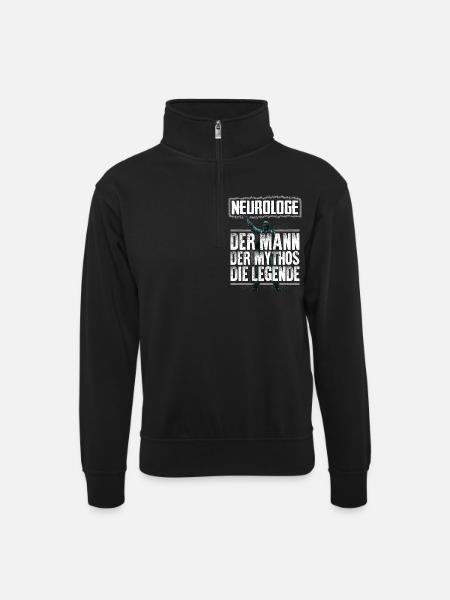 NEUROLOGE - Mythos - Unisex Pullover mit Zip-Kragen - Schwarz