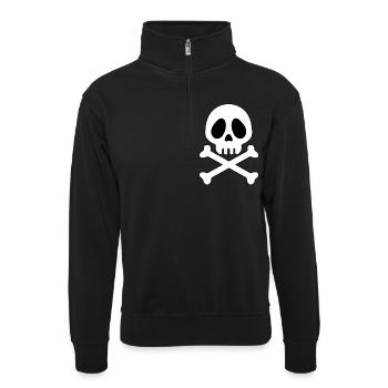 Tête de mort Pirate - ani - Sweat col montant zippé unisexe - noir - Devant