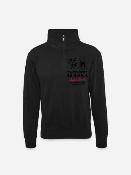 Alaska - Polar Bear - Unisex sweater with zip collar - black