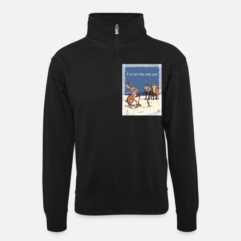 Prüfung des Schicksals - Unisex Pullover mit Zip-Kragen - Schwarz