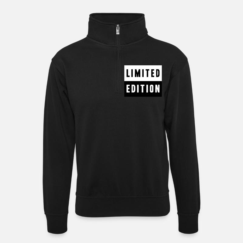 limited edition2 - Unisex Pullover mit Zip-Kragen - Schwarz