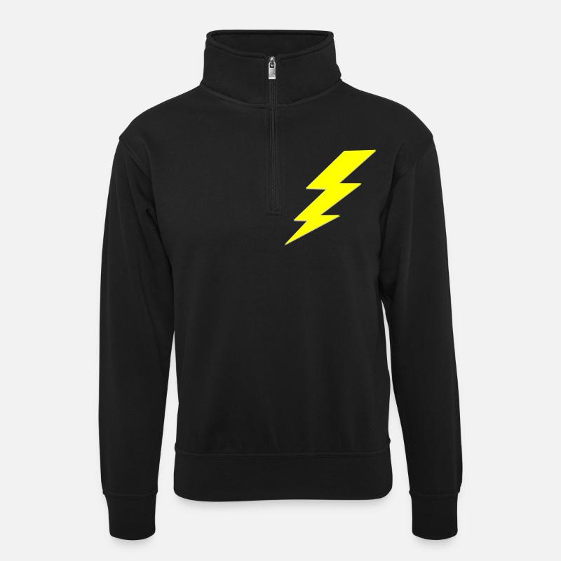 Blitz - Unisex Pullover mit Zip-Kragen - Schwarz