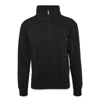 Es lebe der Sport - Unisex Pullover mit Zip-Kragen - Schwarz - Vorne