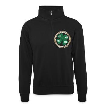 Fête de la Saint-Patrick - Sweat col montant zippé unisexe - noir - Devant