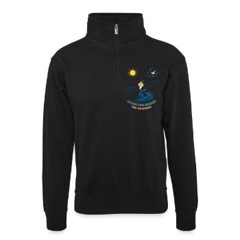 Sensation estivale - Sweat col montant zippé unisexe - noir - Devant