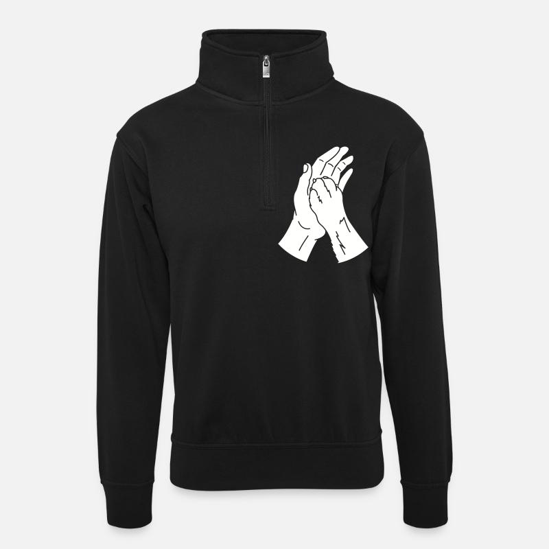 Animal Patte Main - Sweat col montant zippé unisexe - noir