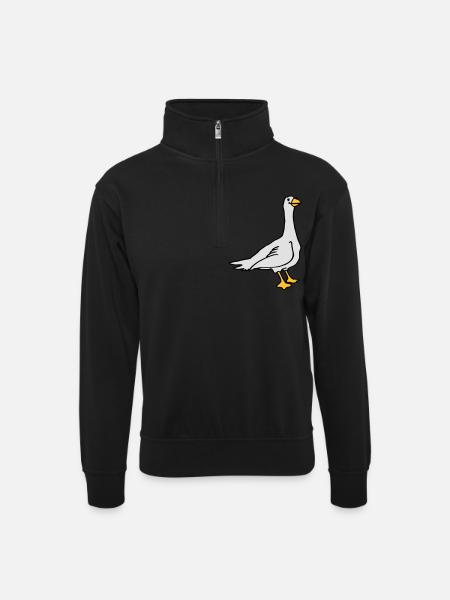 Goose - Unisex sweater with zip collar - black