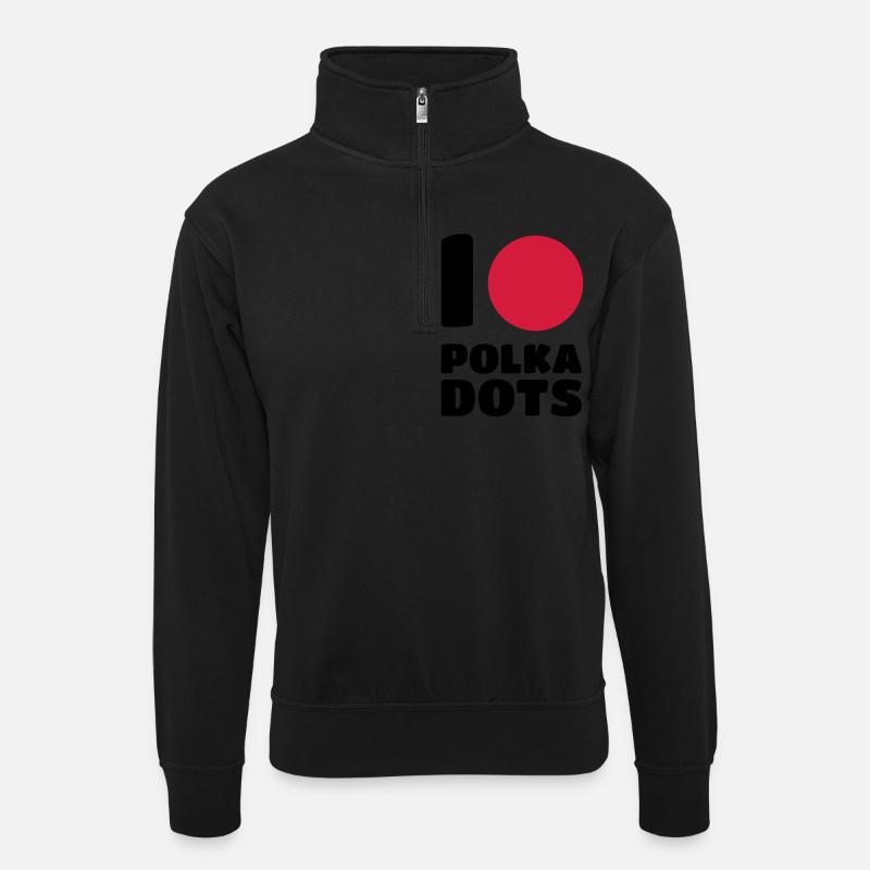 I love polka dots - Sweat col montant zippé unisexe - noir
