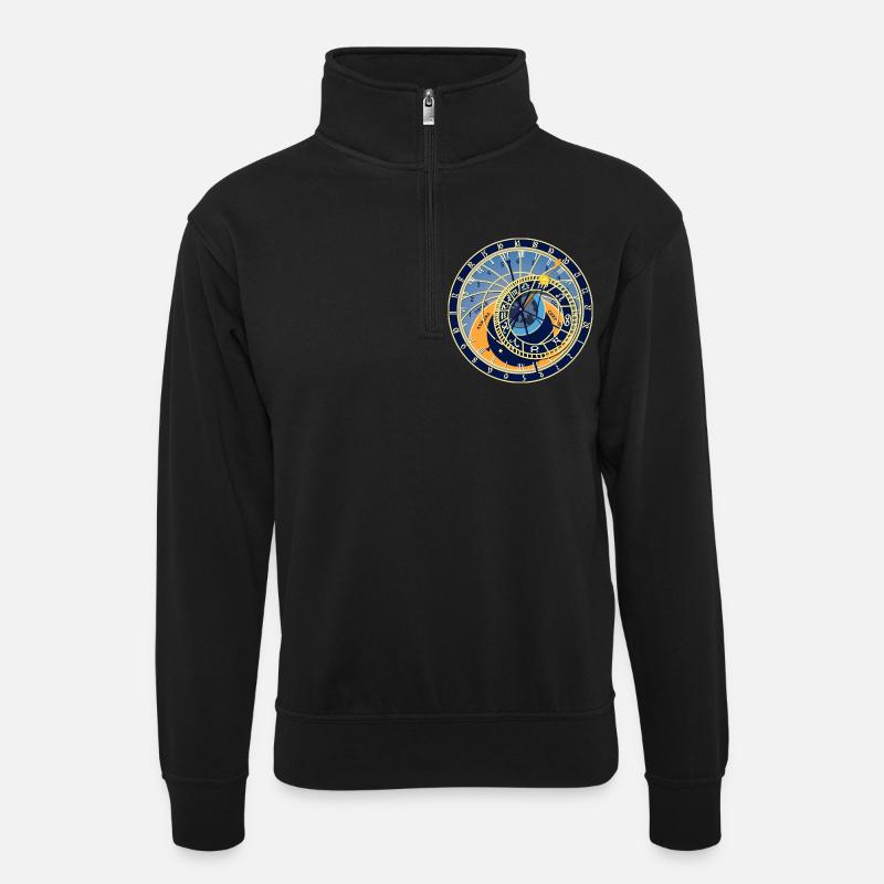 solur - Unisex-sweatshirt med zipkrave - sort