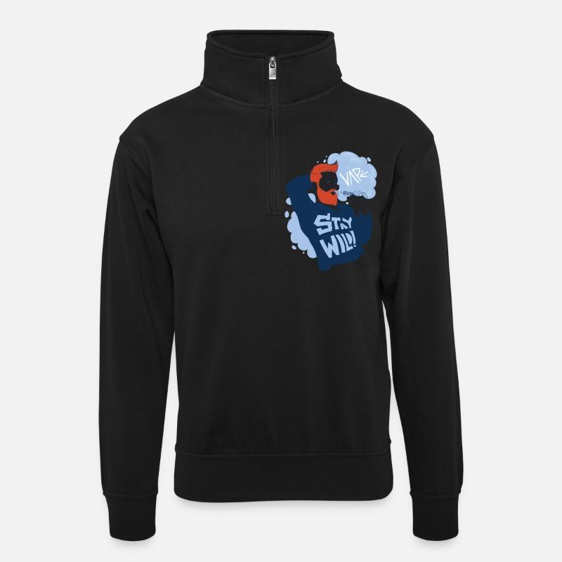 Vaperguy mit wildem Lifestyle - Unisex Pullover mit Zip-Kragen - Schwarz