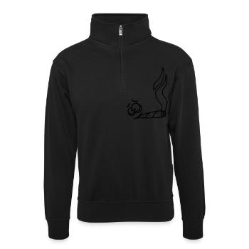 Joint Smoker - Unisex Pullover mit Zip-Kragen - Schwarz - Vorne