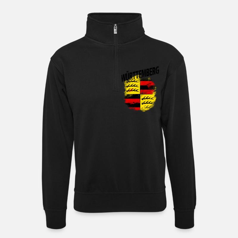 Württemberg - Unisex Pullover mit Zip-Kragen - Schwarz