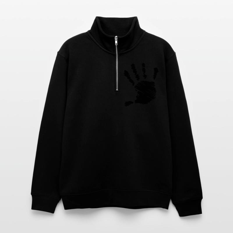 Unisex Pullover mit Zip-Kragen