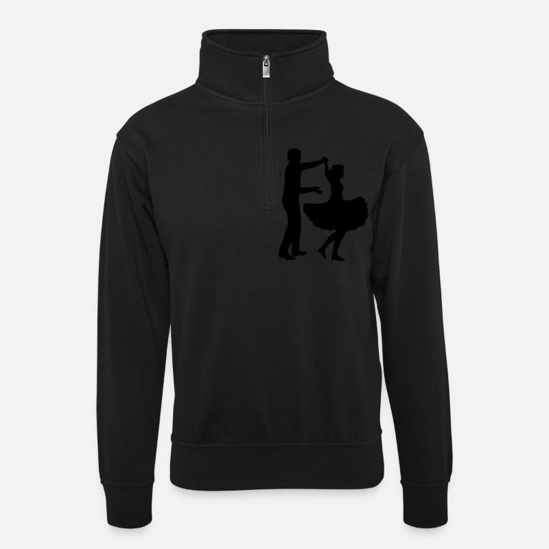 Square dance - Sweat col montant zippé unisexe - noir