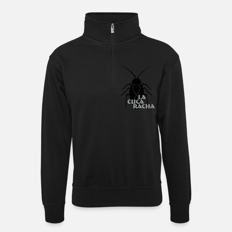 La Cucaraca - die Küchenschabe - spanisch - - Unisex sweater with zip collar - black