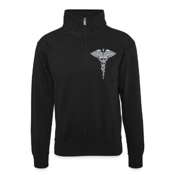 doc243 - Unisex Pullover mit Zip-Kragen - Schwarz - Vorne