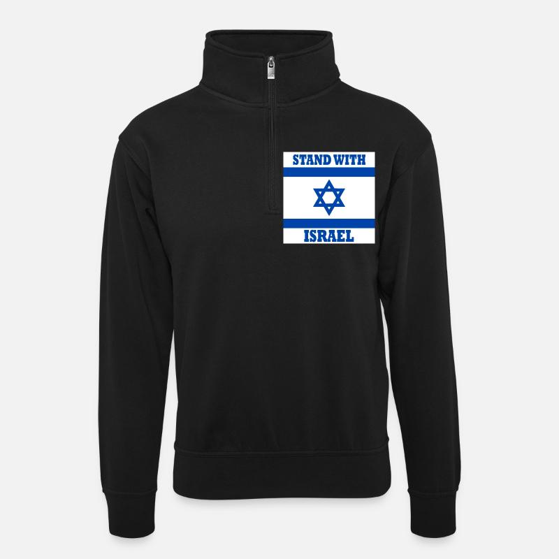 Stand with israel - Sweat col montant zippé unisexe - noir